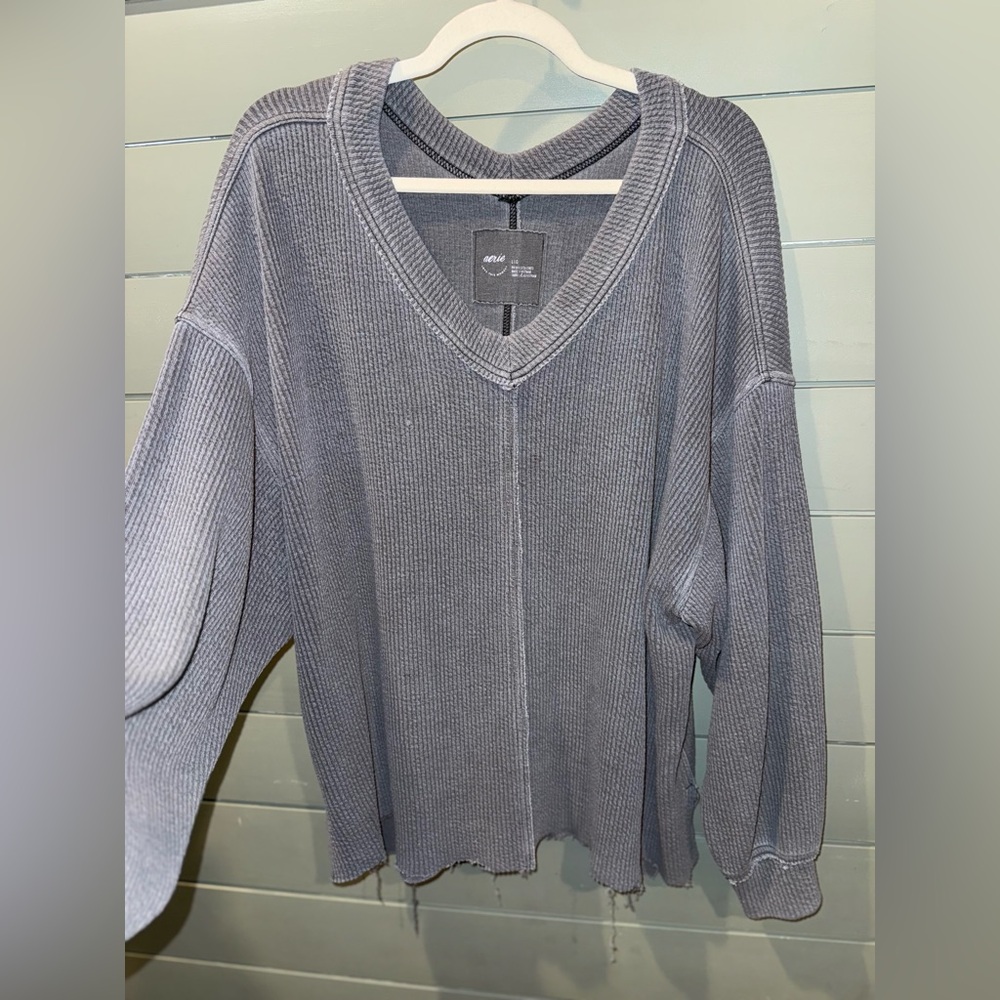 Aerie Top - Distressed Open Hem - Size L